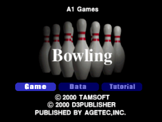 Bowling title screen for Playstation